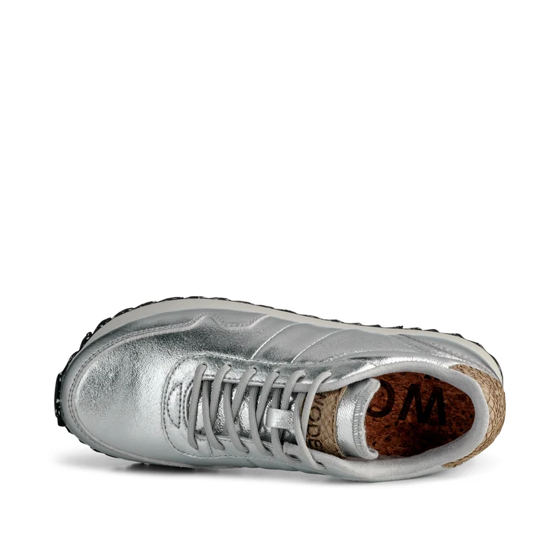 Nora III Plateau Metallic Leather - Silver