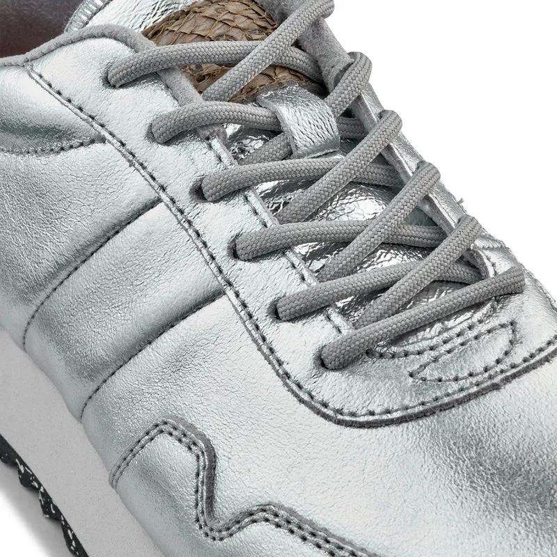 Nora III Plateau Metallic Leather - Silver