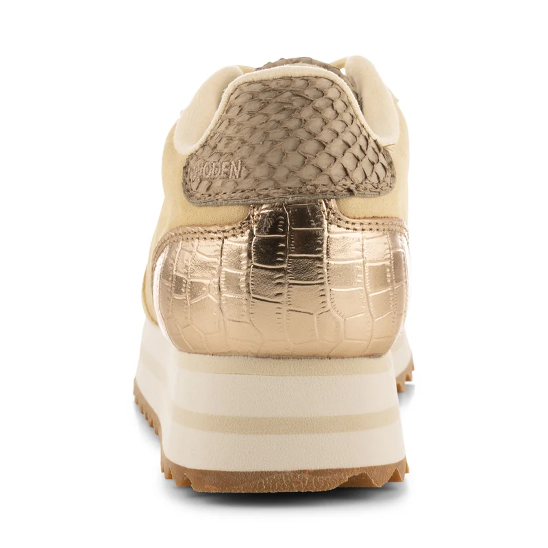 Nora III Croco Heel Plateau - Butter