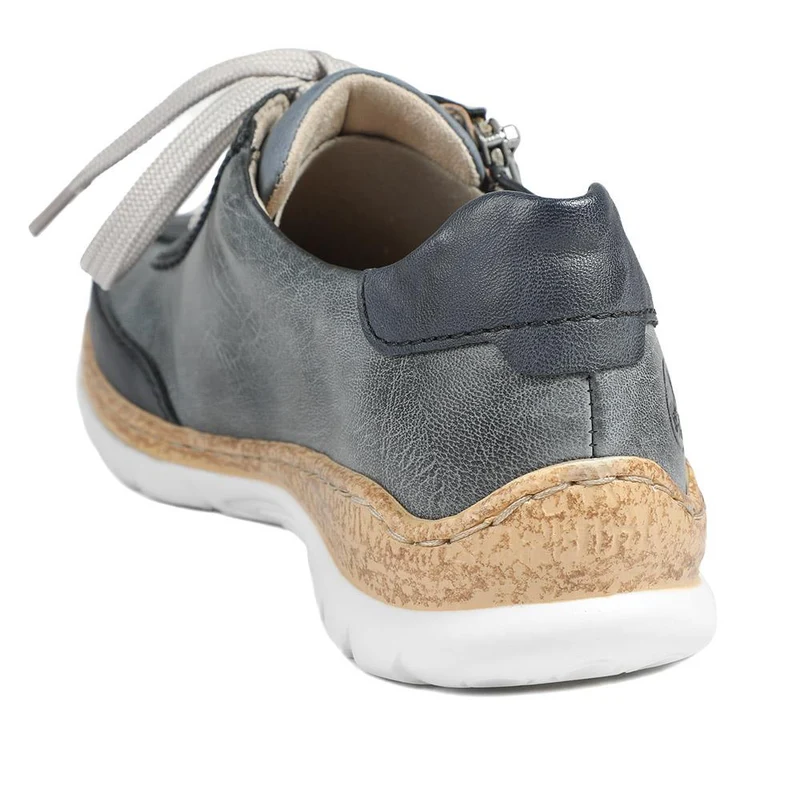 Rieker Memory Foam Zip & Lace Shoes - RKR43589 / 329 539 - Navy