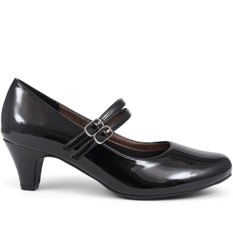 Heeled Mary Janes - AMITY39003 / 325 107 - Black Patent