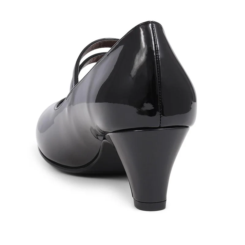 Heeled Mary Janes - AMITY39003 / 325 107 - Black Patent