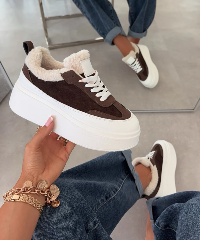 Teddyfell Plateau Sneaker Nuva Braun