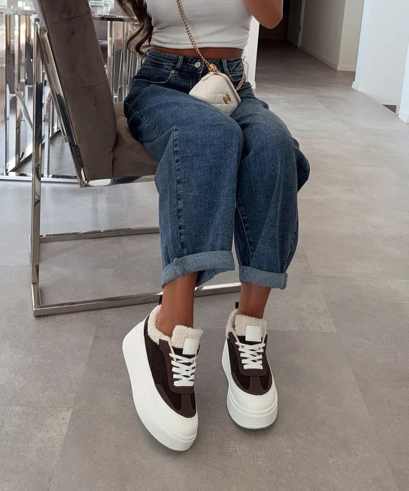 Teddyfell Plateau Sneaker Nuva Braun
