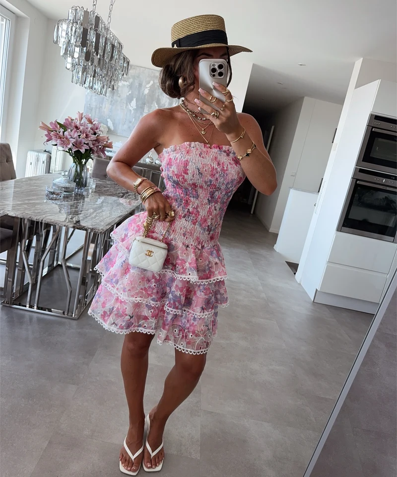 Volant Kleid Mali Rosa