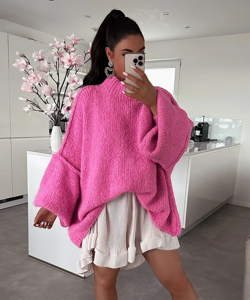 Oversize Pullover Nata Fuchsia Pink