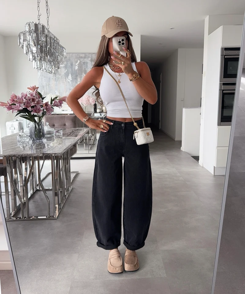 Stretch Balloon Jeans Aleno Schwarz