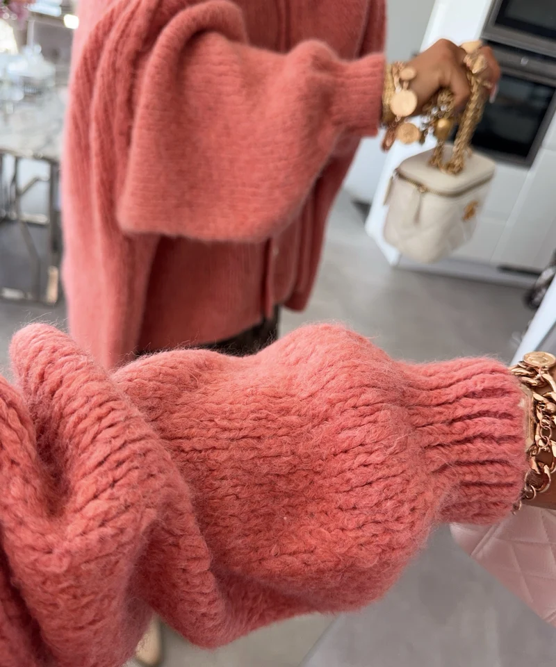 Oversize Strickjacke Jalsien Peach