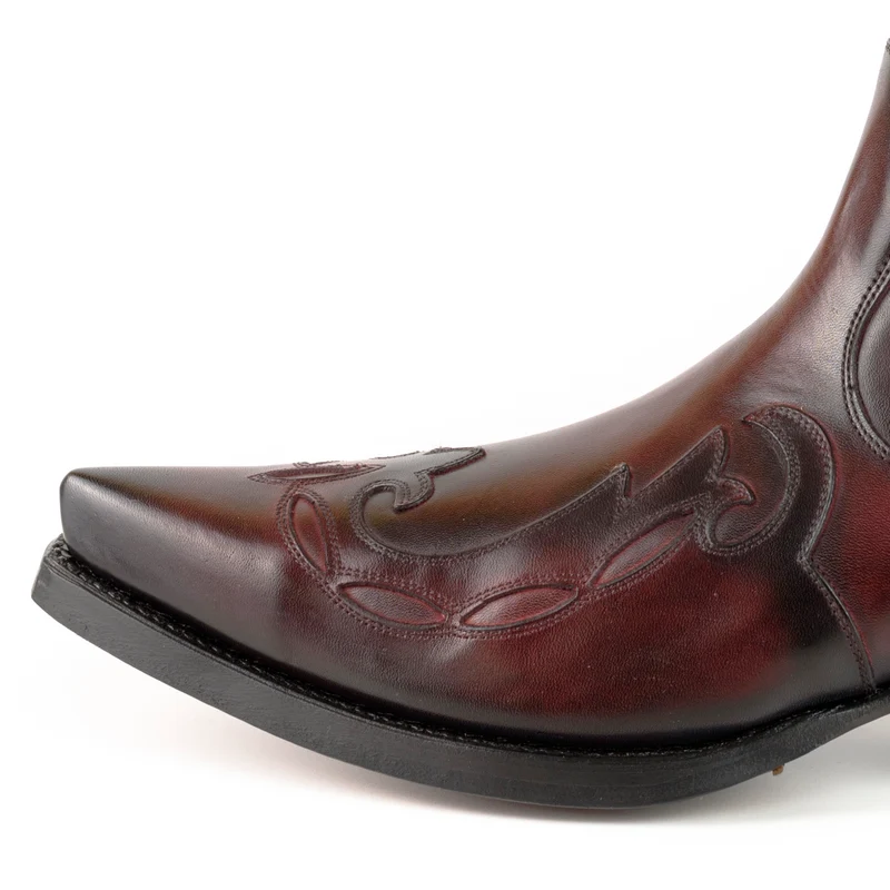 Cowboy Country Western Stiefeletten für Herren und Damen 1931 aus dunkelrotem Leder