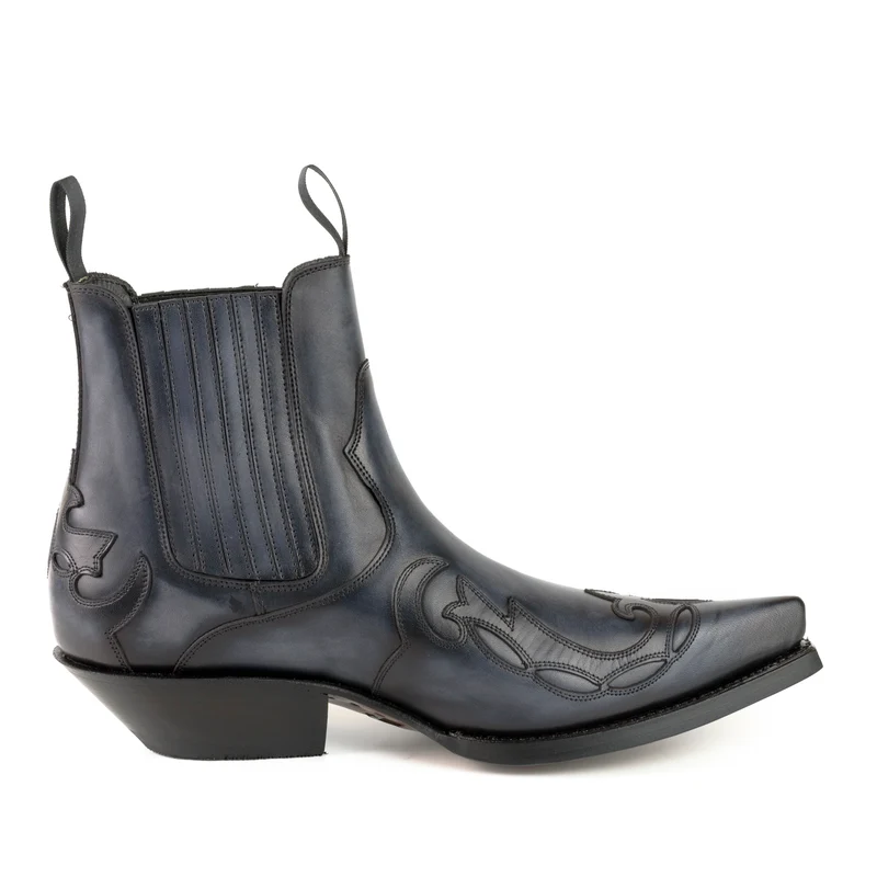 Cowboy Country Western Stiefeletten für Herren und Damen 1931 aus grauem Leder