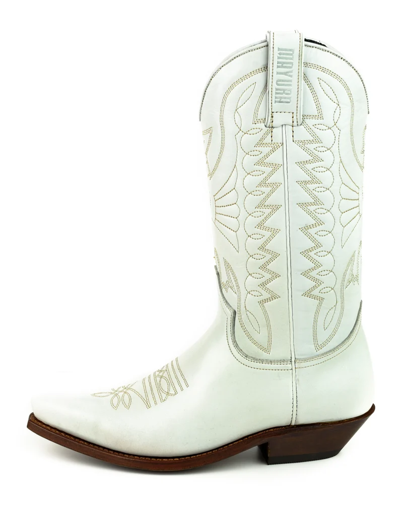 Country- und Western-Cowboystiefel 1920 aus weißem Leder für Herren und Damen