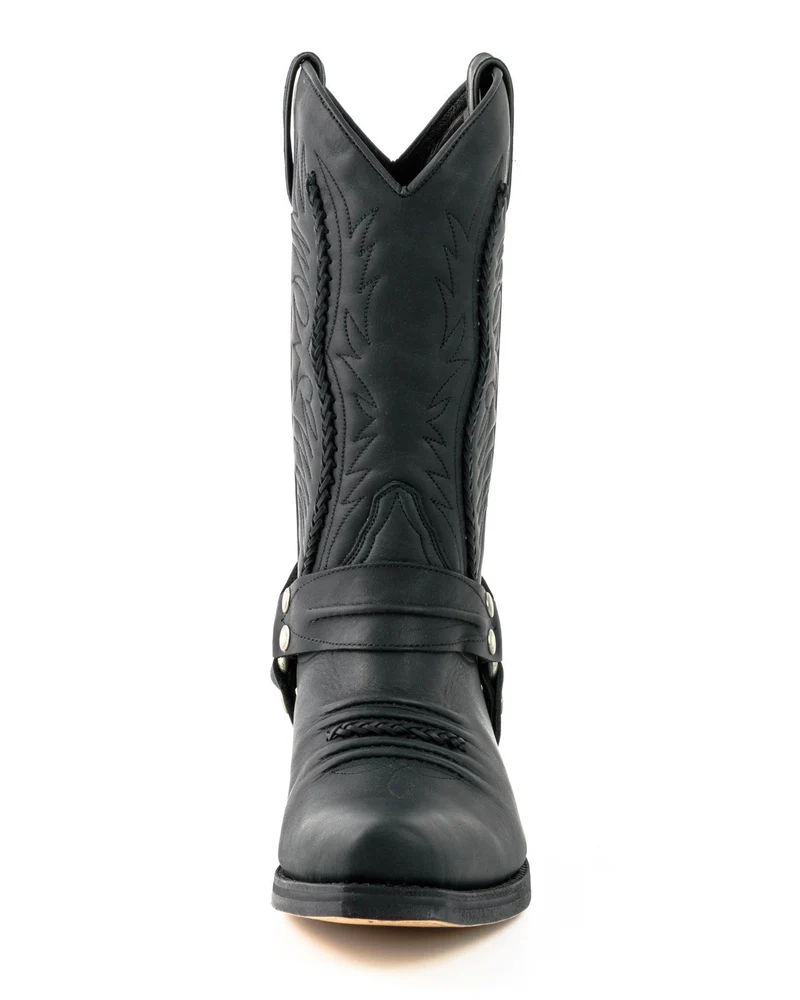 Herren- und Damen-Biker-Motard-Stiefel 07 aus schwarzem Leder