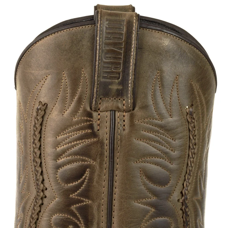 Herren- und Damen-Biker-Motard-Stiefel 07 aus braunem Leder