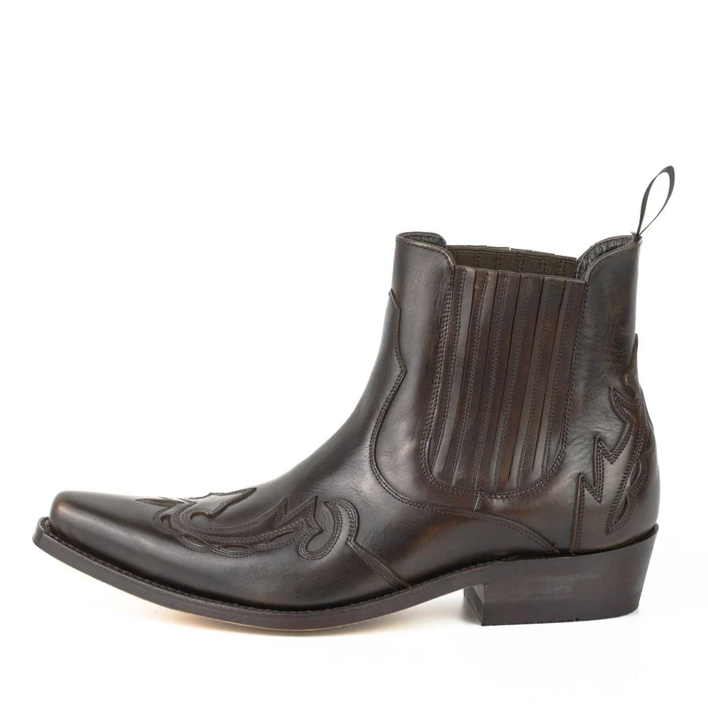 Cowboy Country Western Stiefeletten für Herren und Damen 21 aus braunem Leder