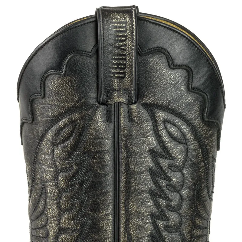 Country- und Western-Cowboystiefel 1927-C für Herren und Damen aus schwarzem und grauem Leder