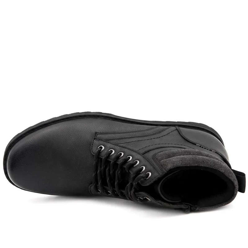 Wide Fit Rugged Lace Up Boots - XINGH44005 / 329 925 - Black