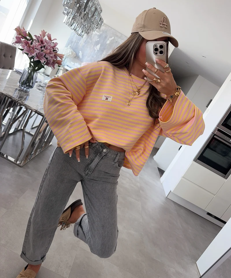 Langarmshirt Mixa Streifen Gelb
