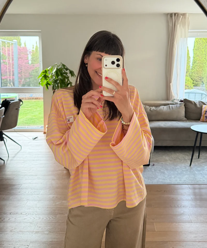 Langarmshirt Mixa Streifen Gelb