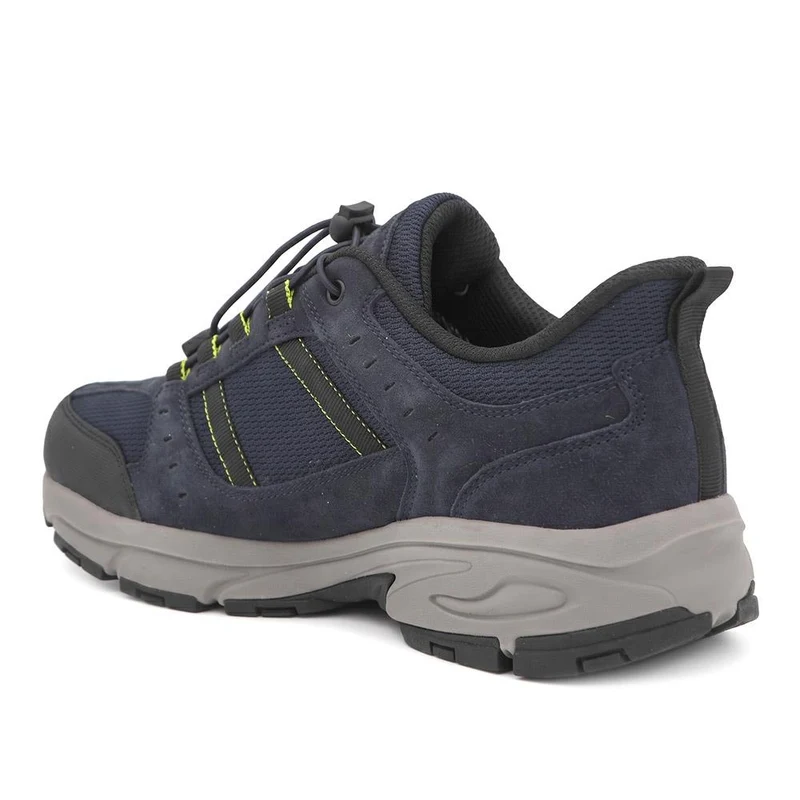 Wide Fit Rugged Lace Up Walking Trainers - BOJIE44007 / 330 293 - Navy
