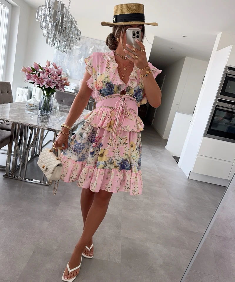 Leinenkleid Giselle Rosa
