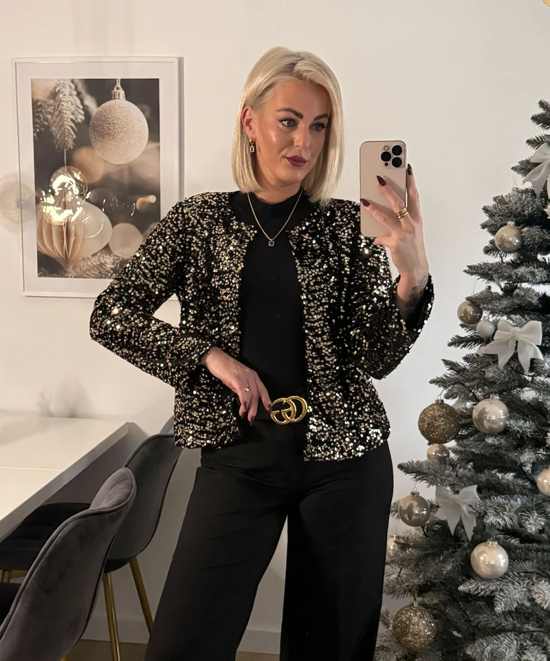 Pailletten Cardigan Belara Gold