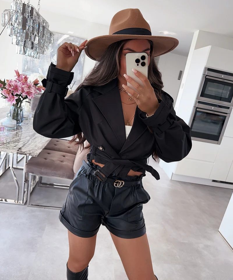 Leder Shorts Malaysia Schwarz