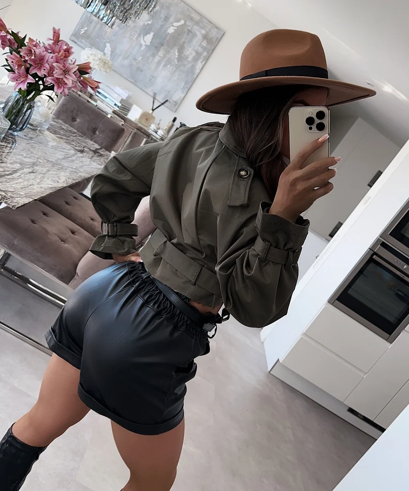 Leder Shorts Malaysia Schwarz