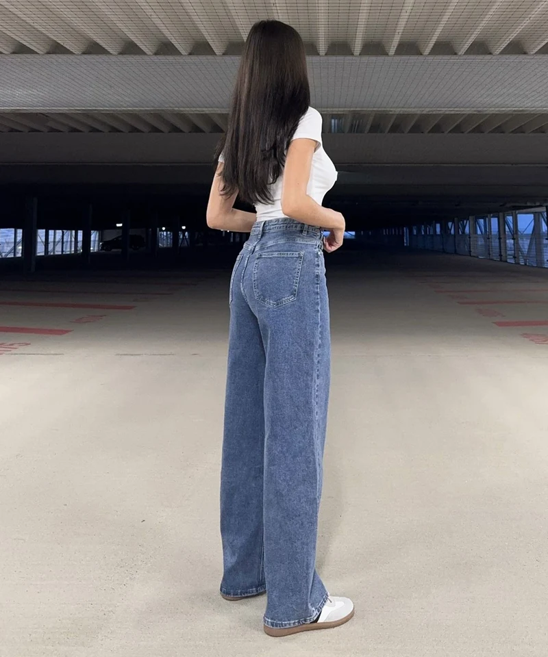 Stretch Straight Leg Jeans Galia Blau