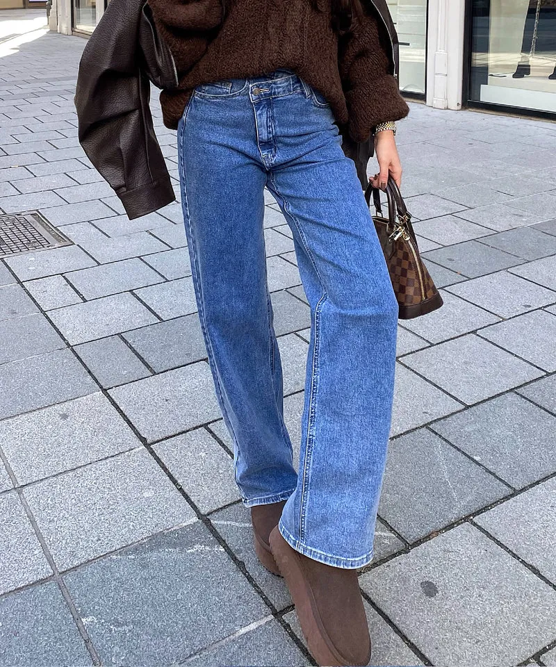Stretch Straight Leg Jeans Galia Blau