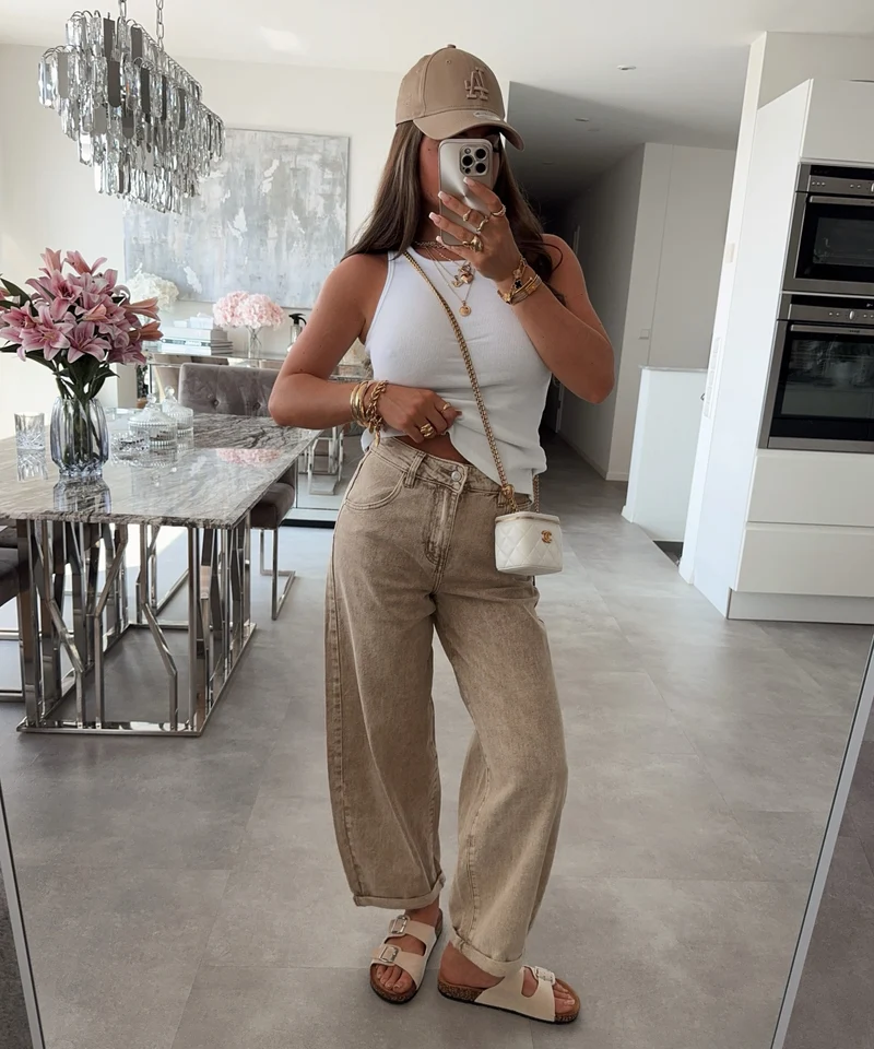 Stretch Balloon Jeans Laeticia Beige