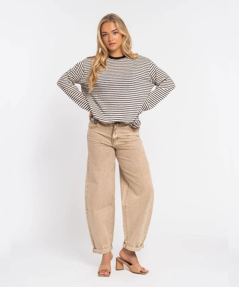 Stretch Balloon Jeans Laeticia Beige
