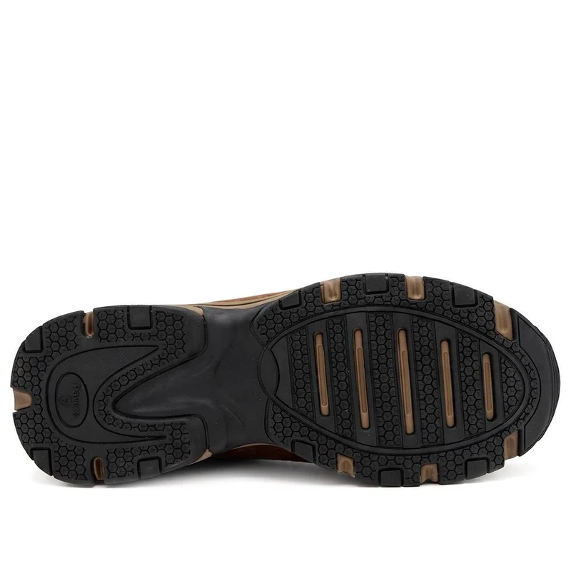 Wide Fit Rugged Lace Up Walking Trainers - BOJIE44007 / 330 293 - Brown-Black
