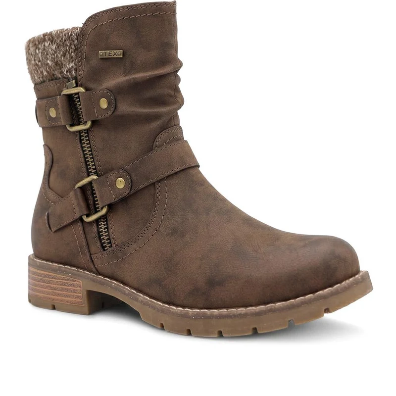 Warm Lined Zip Up Ankle Boots - WBINS44055 / 329 713
