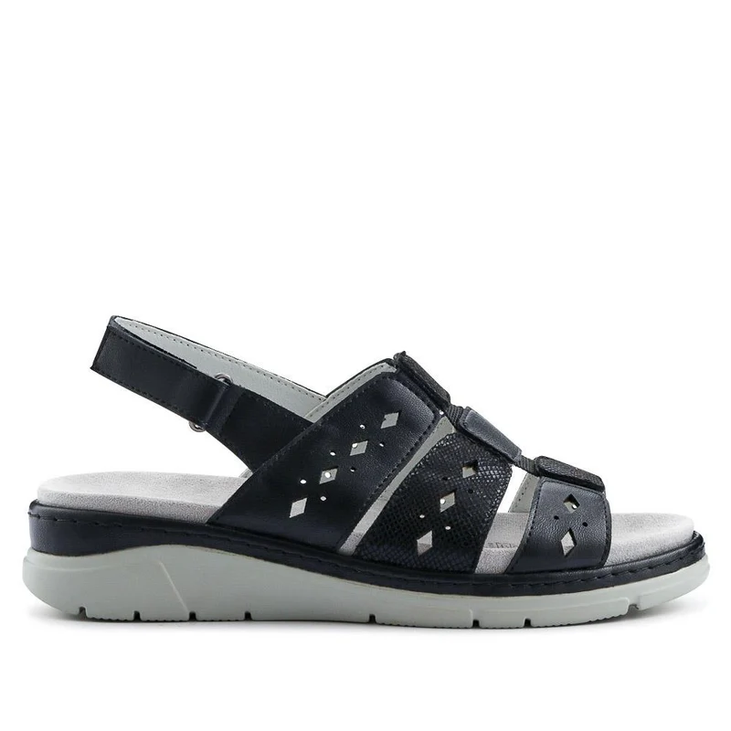 Wide Fit Flexible Sandals - WLIG41009 / 327 172 - Black