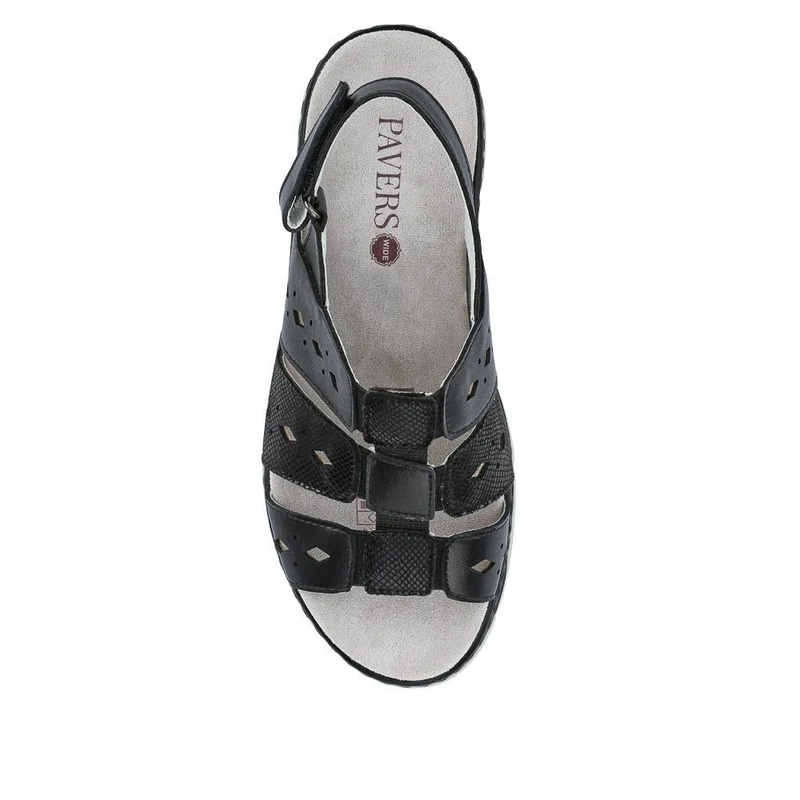Wide Fit Flexible Sandals - WLIG41009 / 327 172 - Black