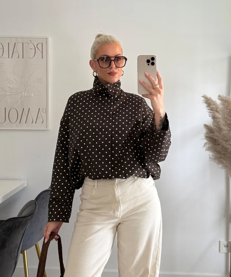 Polka Dots Jacke Pia Braun