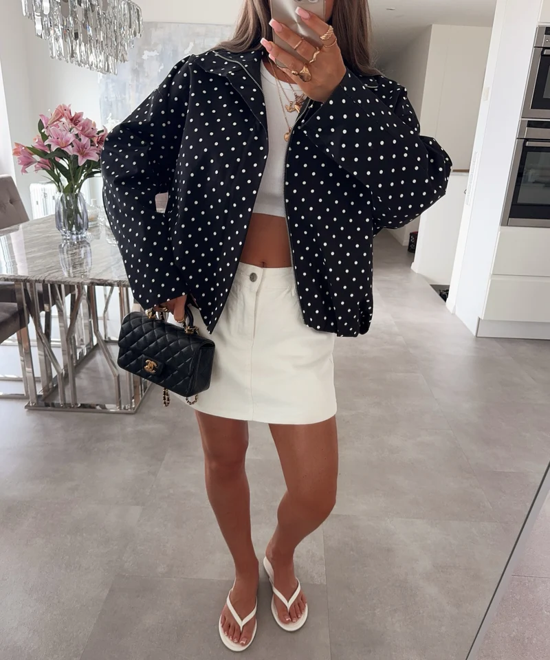 Polka Dots Jacke Pia Schwarz