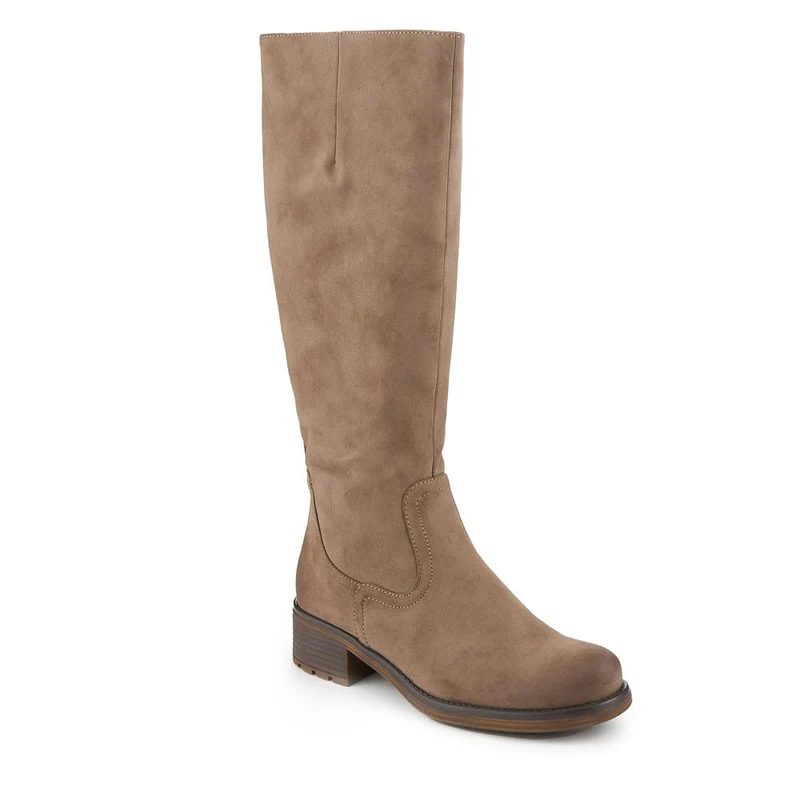 Stacked Heel Zip Up Long Boots - TELOO42002 / 328 282
