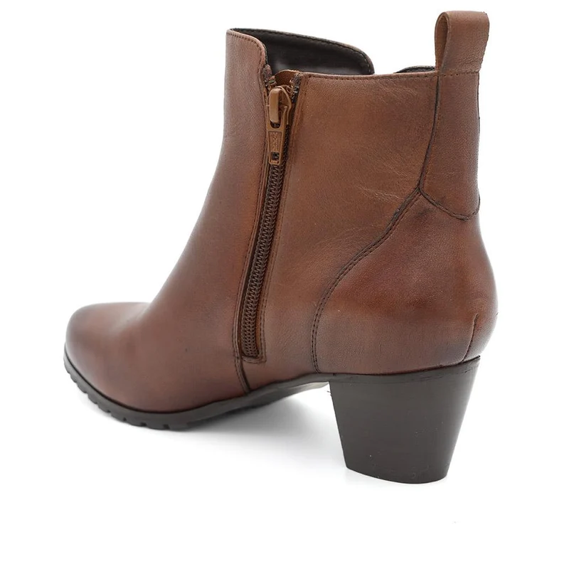 Leather Stitch Pattern Ankle Boots - MAGNU44010 / 330 052 - Tan