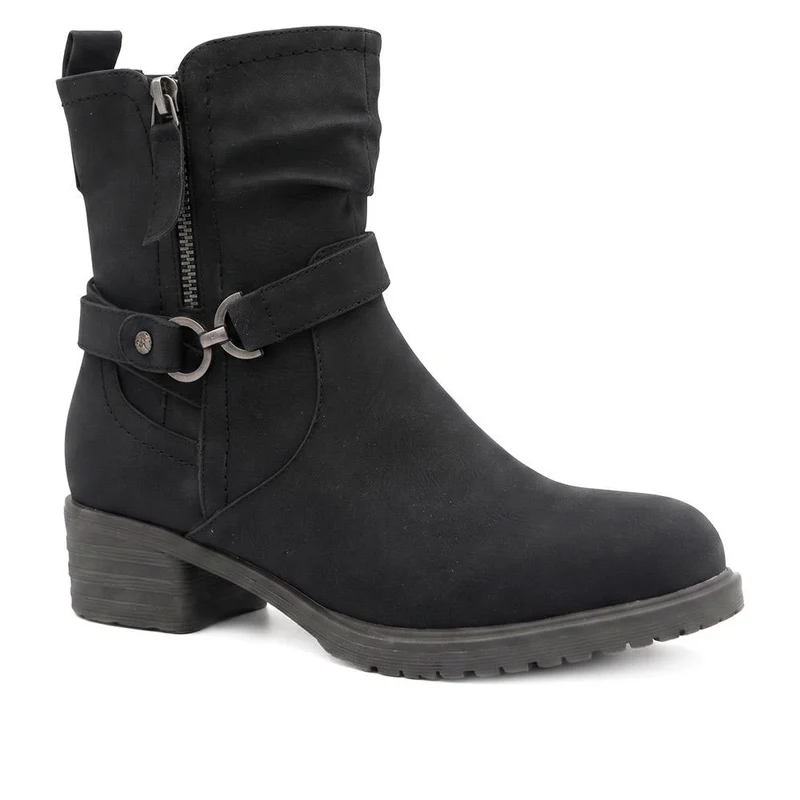 Warm Lined Zip Fasten Calf Length Boots - LECHE44004 / 329 942