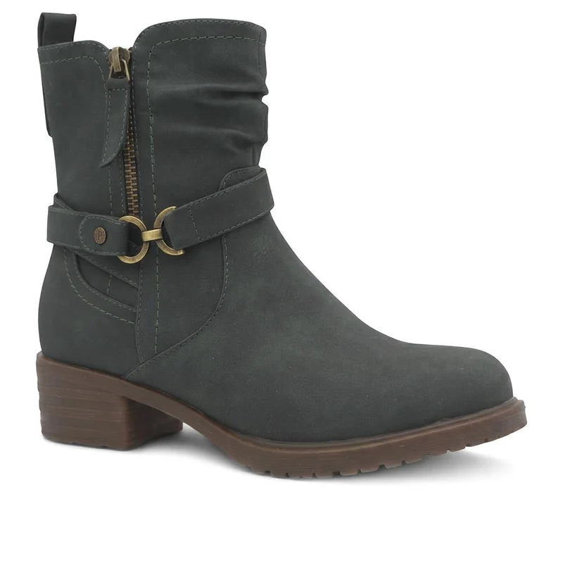 Warm Lined Zip Fasten Calf Length Boots - LECHE44004 / 329 942