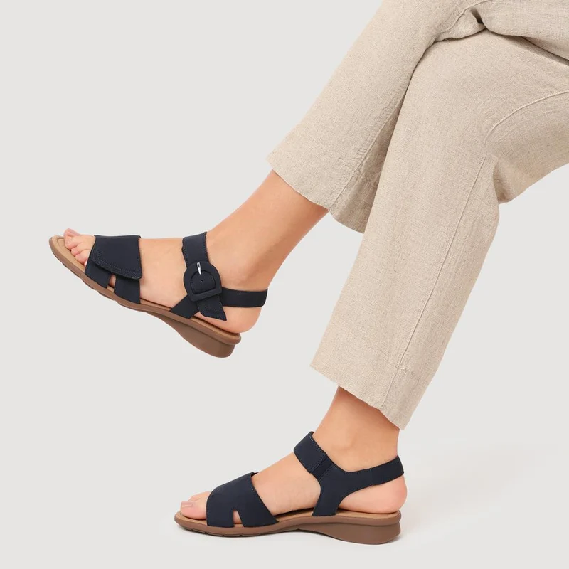 Marion Gabor Leather Dual-Fasten Sandals - GAB41527 / 327 034 - Navy