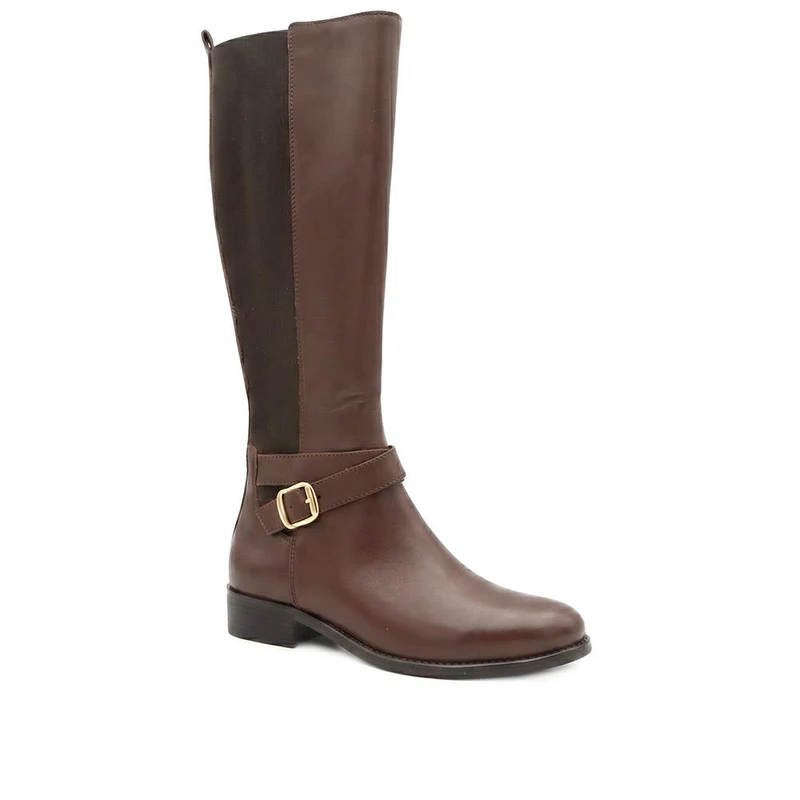 Leather Buckle Detailed Long Boots - MINTL44003 / 329 970