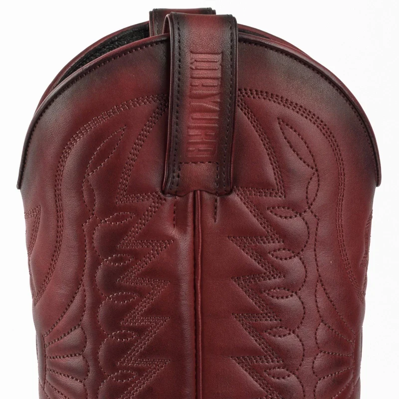 Herren- und Damen-Country- und Western-Cowboystiefel 1920 aus dunkelrotem Leder