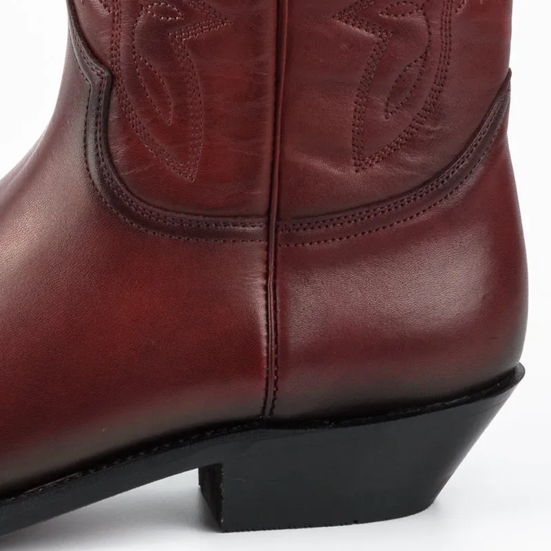 Herren- und Damen-Country- und Western-Cowboystiefel 1920 aus dunkelrotem Leder