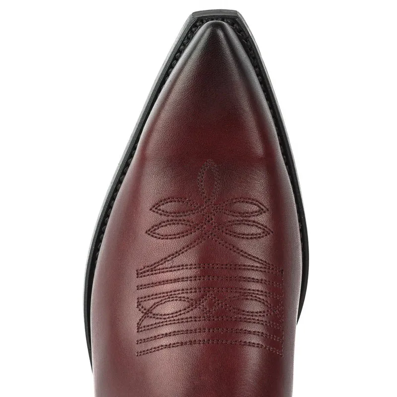 Herren- und Damen-Country- und Western-Cowboystiefel 1920 aus dunkelrotem Leder