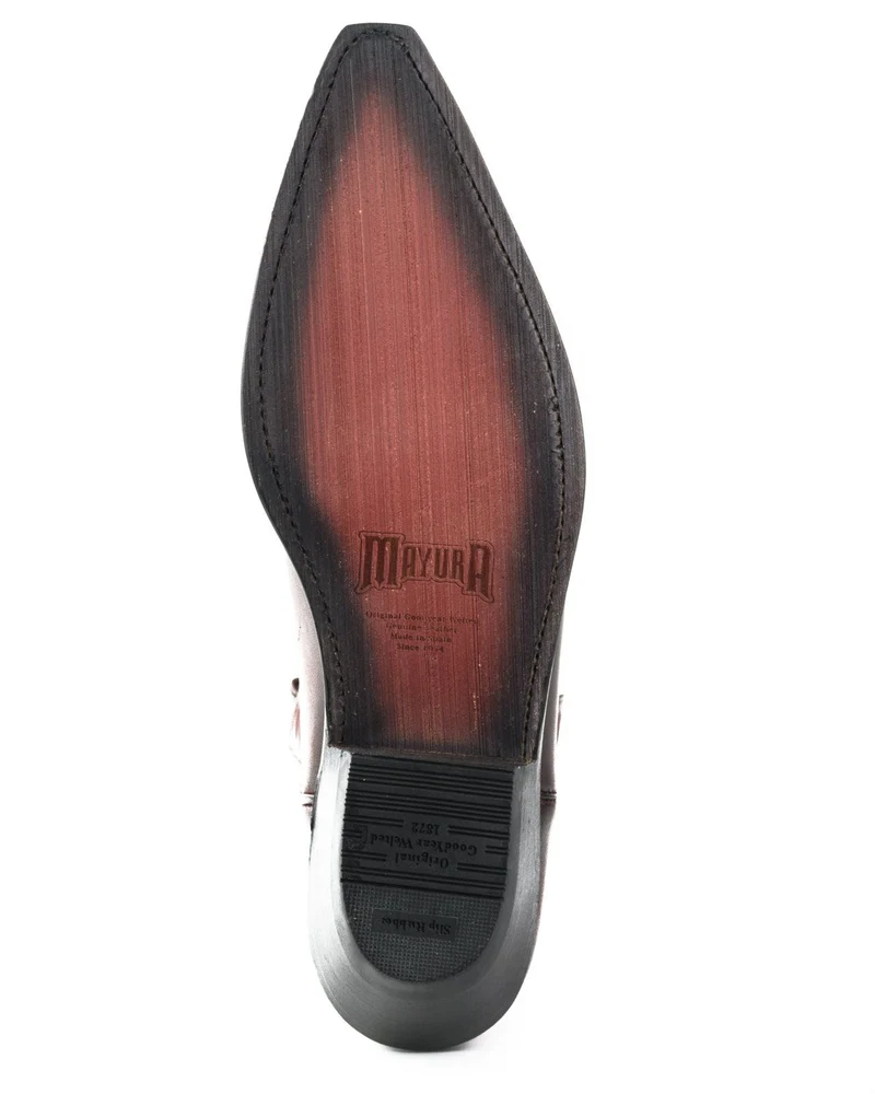 Herren- und Damen-Country- und Western-Cowboystiefel 1920 aus dunkelrotem Leder