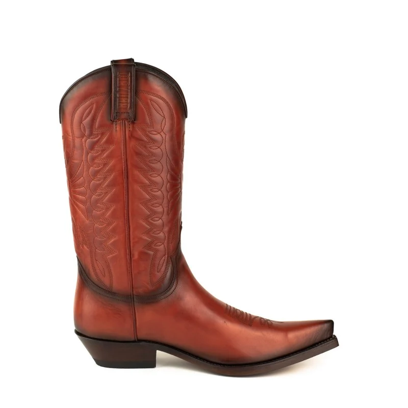 Country- und Western-Cowboystiefel 1920 aus Leder in Orange für Herren und Damen