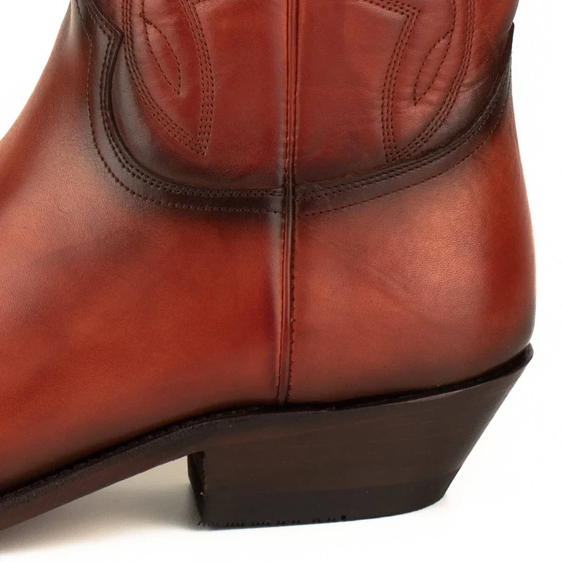 Country- und Western-Cowboystiefel 1920 aus Leder in Orange für Herren und Damen