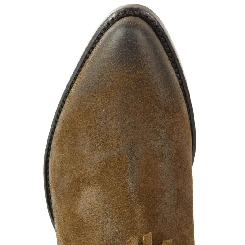 Cowboy Country und Western Damen-Stiefeletten mit Fransen 2374 Braunes Wildleder
